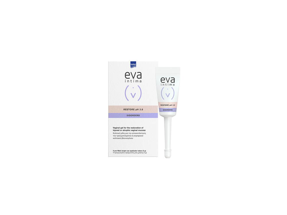 InterMed Eva Intima Restore, Κολπική Επουλωτική Γέλη για Τραυματισμούς ή Ήπια Ατροφία, 9τμχ