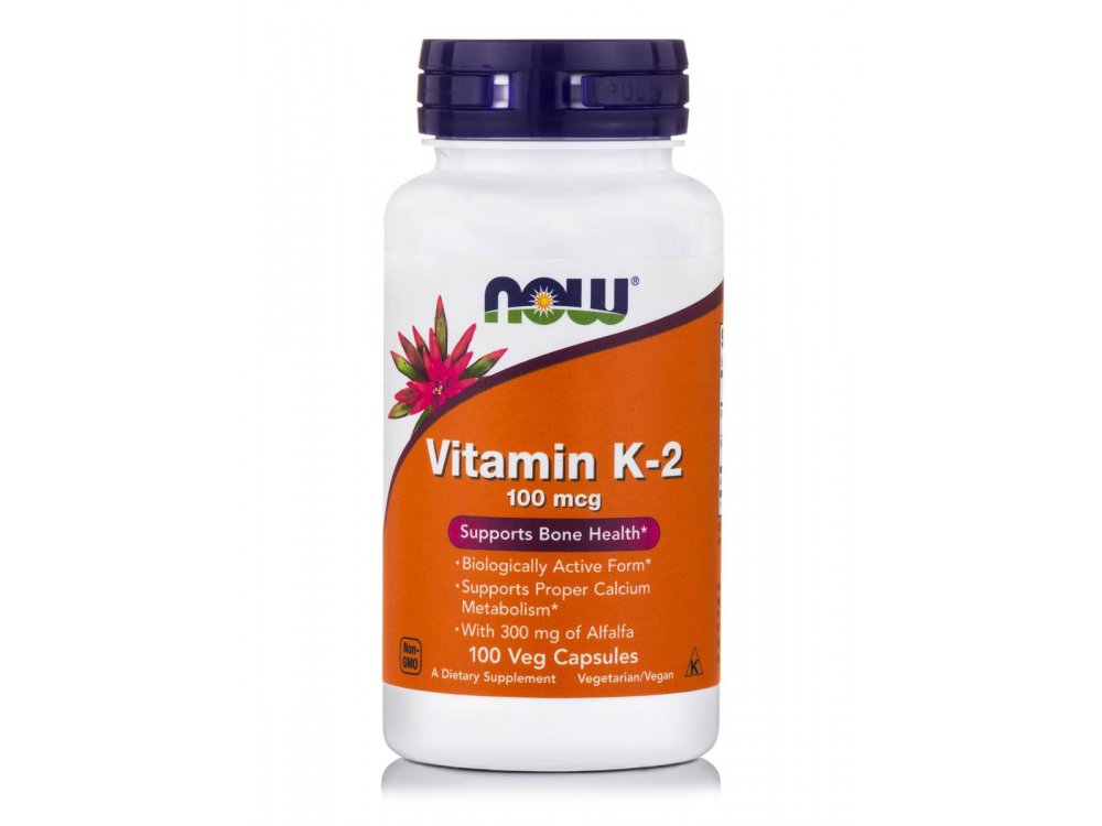 Now Vitamin K-2 100mcg,  100veg.caps