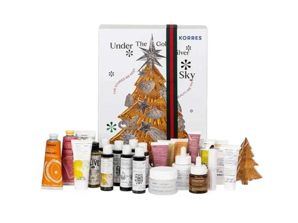 Korres Limited Edition Advent Calendar Under The Gold & Silver Sky Χριστουγεννιάτικο Ημερολόγιο με Προϊόντα Περιποίησης, 24τεμ