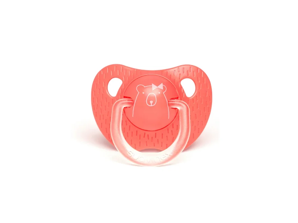 Suavinex Πιπίλα Σιλικόνης Ανατομική 18m+ Bear Pink, 1τμχ