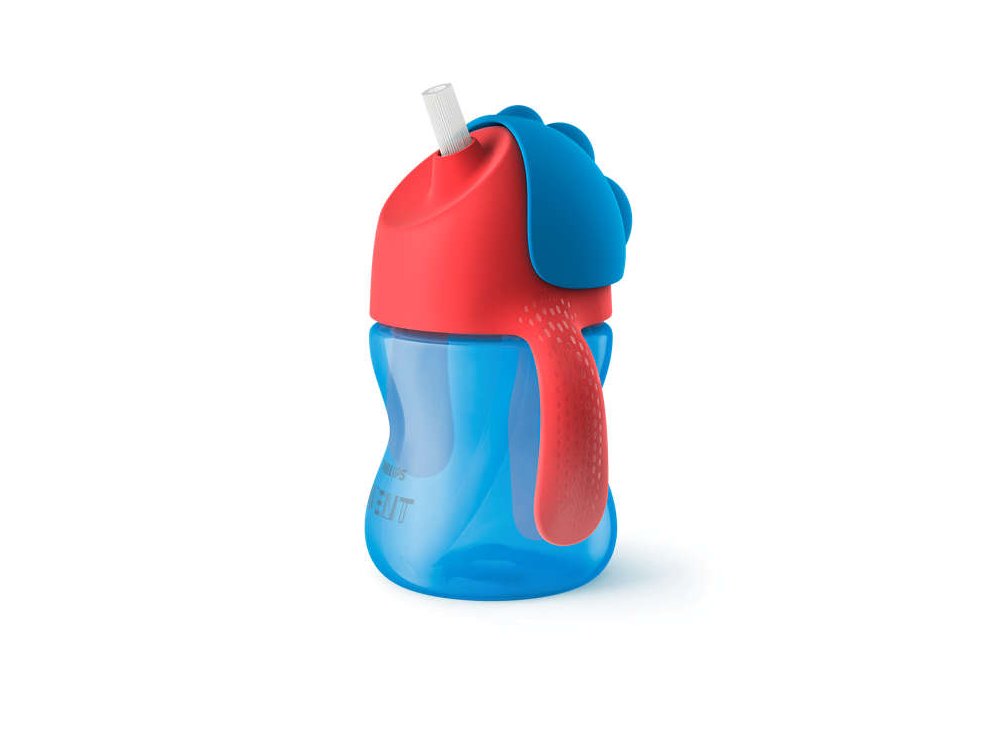 Philips Avent Bendy Straw Cup 9m+, Κύπελλο με καλαμάκι, χρώμα Μπλέ, SCF796/01, 200ml
