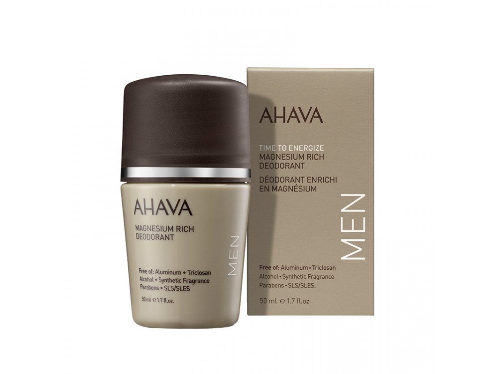 Ahava Time To Energize Magnesium Rich Roll On Deodorant Men, Αντρικό Αποσμητικό 50ml