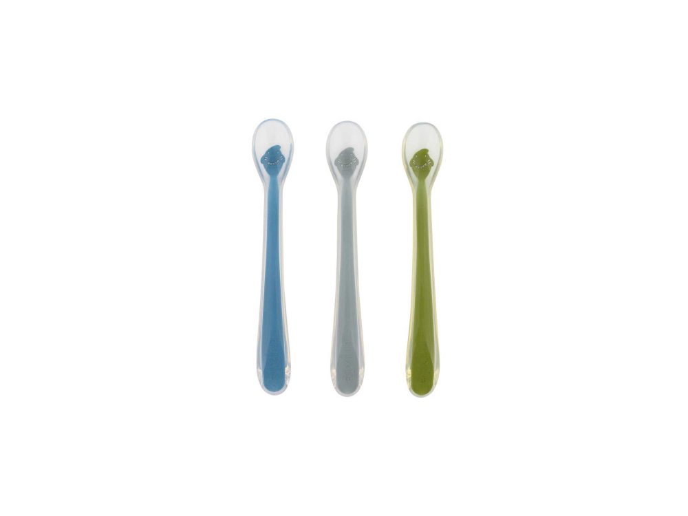Trixie Feeding Spoon Mr Shark Βρεφικό Σετ με Κουτάλια από Σιλικόνη για 4m+, 3τμχ