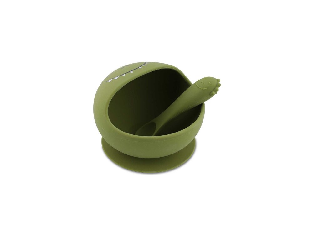 Trixie Mr. Dino First Baby Meal Set Σετ Φαγητού 4m+ με Μπολ & Κουτάλι, 1σετ