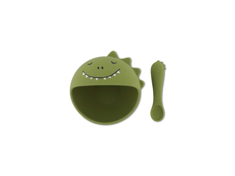 Trixie Mr. Dino First Baby Meal Set Σετ Φαγητού 4m+ με Μπολ & Κουτάλι, 1σετ