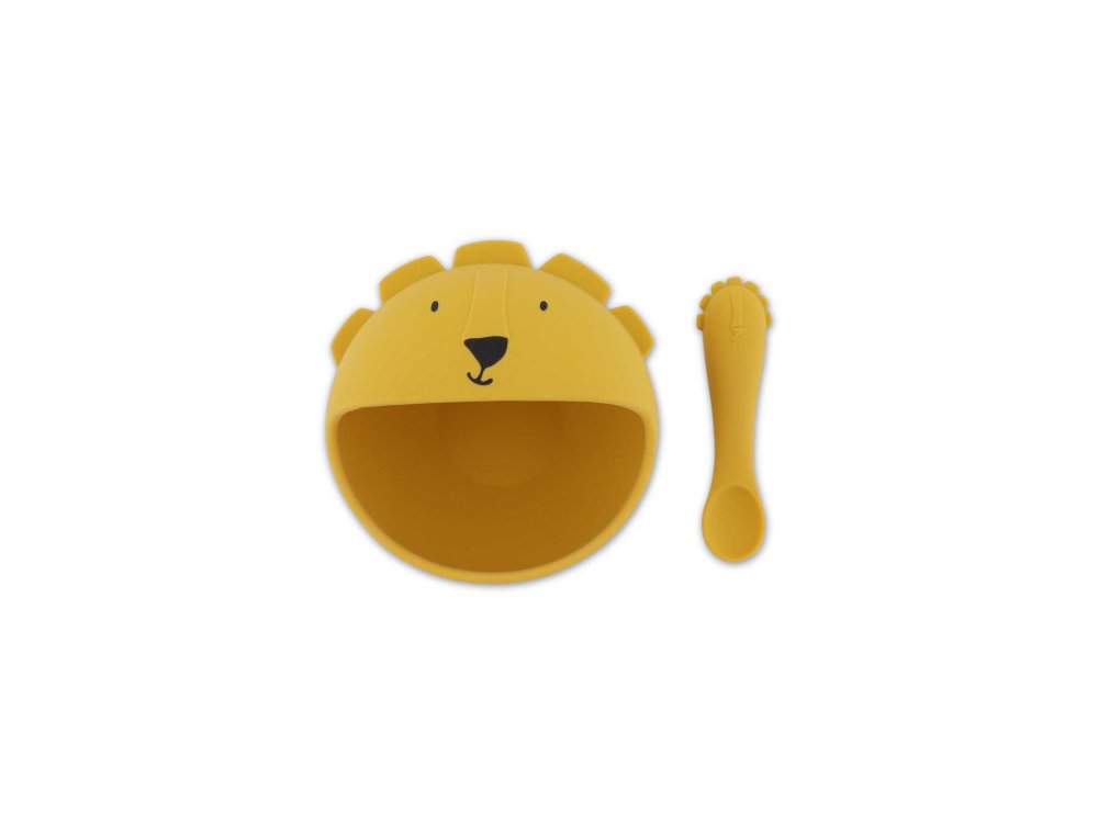 Trixie Mr. Lion First Baby Meal Set Σετ Φαγητού 4m+ με Μπολ & Κουτάλι, 1σετ
