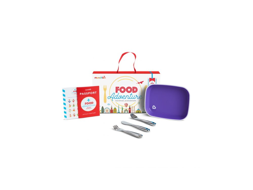 Munchkin Food Adventure Dining Set Purple, Σετ Φαγητού Μωβ 18m+