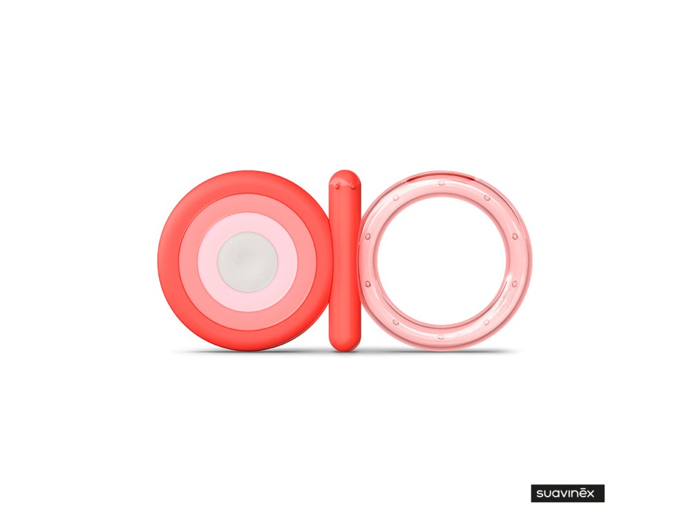 Suavinex Κρικος οδοντοφυΐας σιλικόνης Pink +4m, 1τμχ