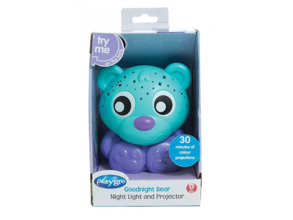 PlayGro Goodnight Bear, Αρκουδάκι Με Φωτάκι Νυκτός Και Προβολέα, 1τμχ