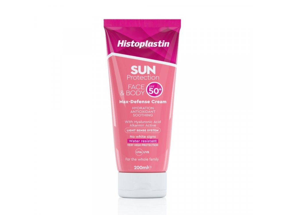 Histoplastin Sun Protection Face & Body Max Defense Cream SPF50, Αντηλιακή Κρέμα Προσώπου & Σώματος, 200ml