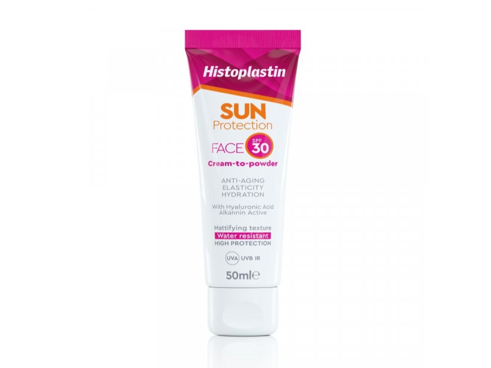 Histoplastin Sun Protection Face Cream to Powder SPF30, Αντηλιακή Κρέμα Προσώπου Καθημερινής Χρήσης, 50ml