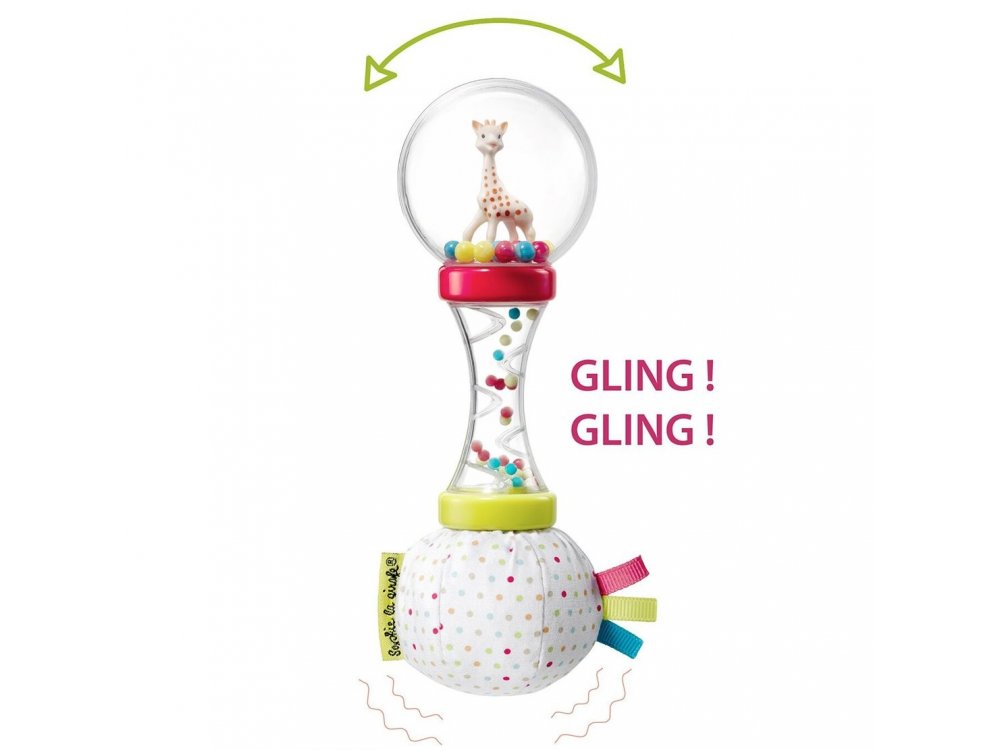Sophie La Girafe Soft Maracas Rattle, Μαλακή μαράκα Κουδουνίστρα 3m+, 1τμχ