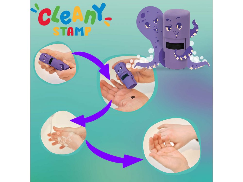 Colop Arts & Crafts Cleany Stamp Παιδική Σφραγίδα & Σαπούνι Octopus, 1τμχ