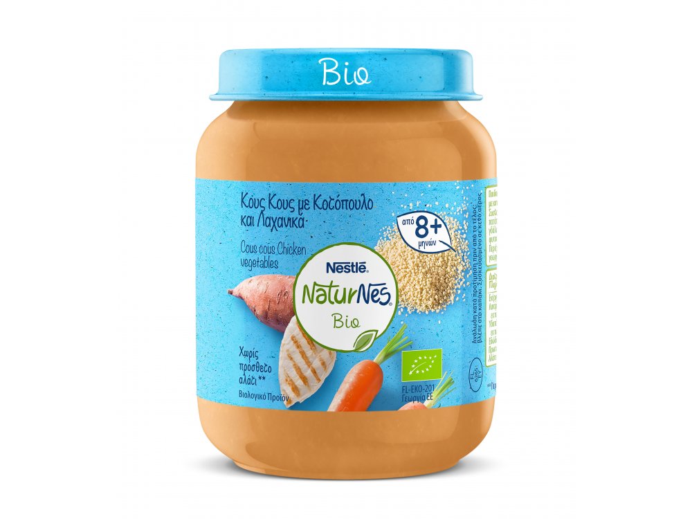 Nestle Naturnes Bio Βρεφικό γεύμα Κους-Κους με Κοτόπουλο & Λαχανικά 190gr