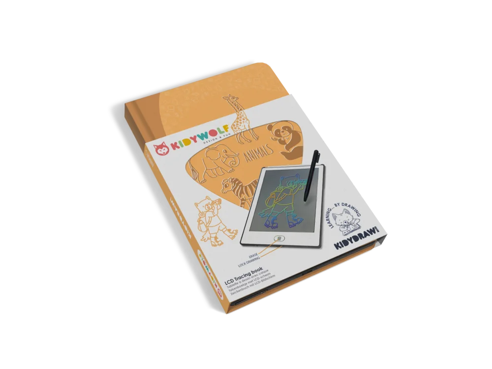 Kidywolf Kidywolf, Tablet Animals, ζωγραφικής με οθόνη LCD, 30 κάρτες , 1τμχ