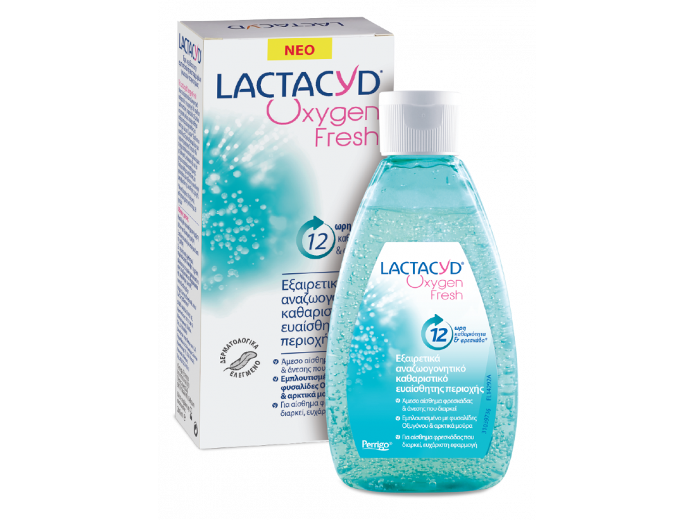 Lactacyd Oxygen Fresh Wash Εξαιρετικά Αναζωογονητικό Καθαριστικό της ευαίσθητης περιοχής, 200ml