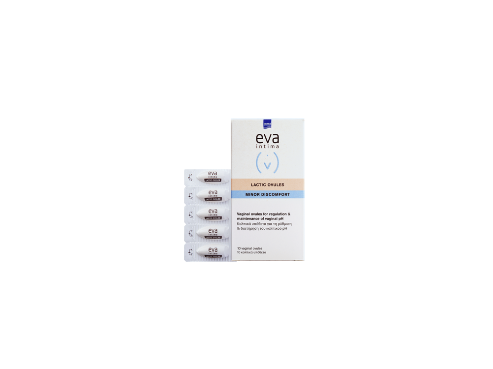 InterMed Eva Intima Lactic, Υπόθετα για Επαναφορά & Διατήρηση Κολπικού pH, 10τμχ