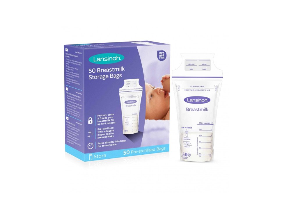 Lansinoh Breastmilk Storage Bags, Σακουλάκια Φύλαξης Μητρικού Γάλακτος, 50τμχ