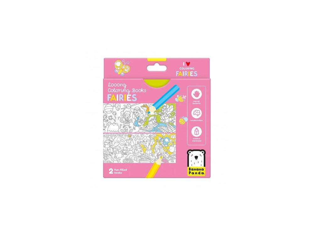 Banana Panda Looong Coloring Books - Βιβλίο Ζωγραφικής I Love Coloring Fairies, 1τμχ