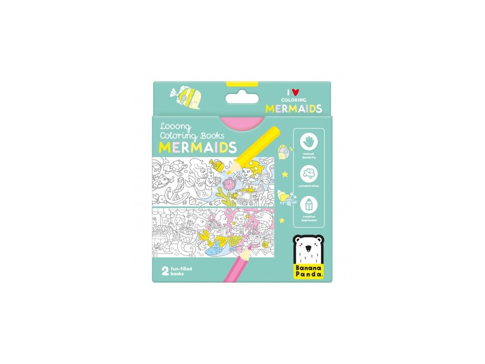 Banana Panda Looong Coloring Books - Βιβλίο Ζωγραφικής I Love Coloring Mermaids, 1τμχ