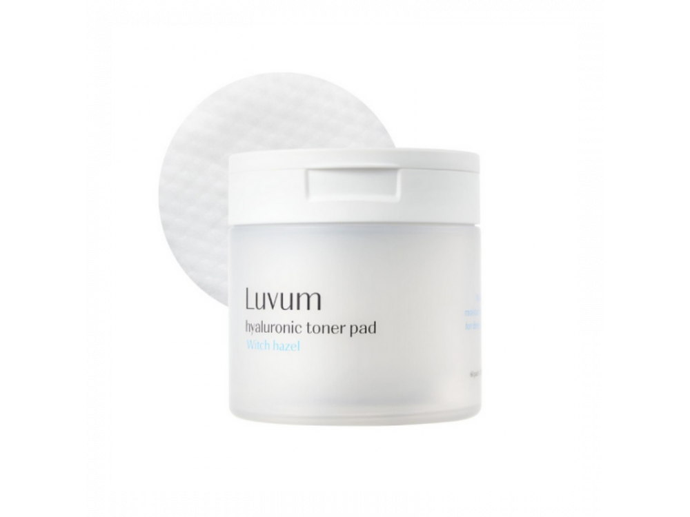 Luvum Bamboo Hyaluronic Toner Pad Witch Hazel Εμποτισμένοι Δίσκοι για Απολέπιση & Ενυδάτωση, 60τμχ