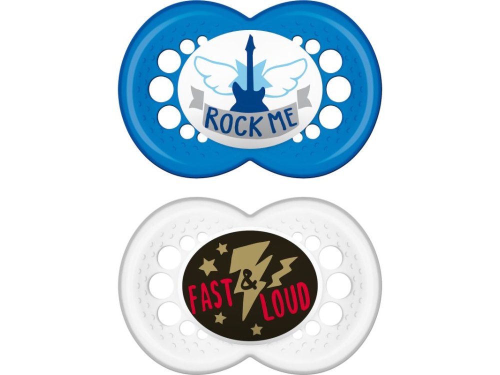 Mam Rock'n Roll, Πιπίλα Σιλικόνης 16m+ 2τμχ