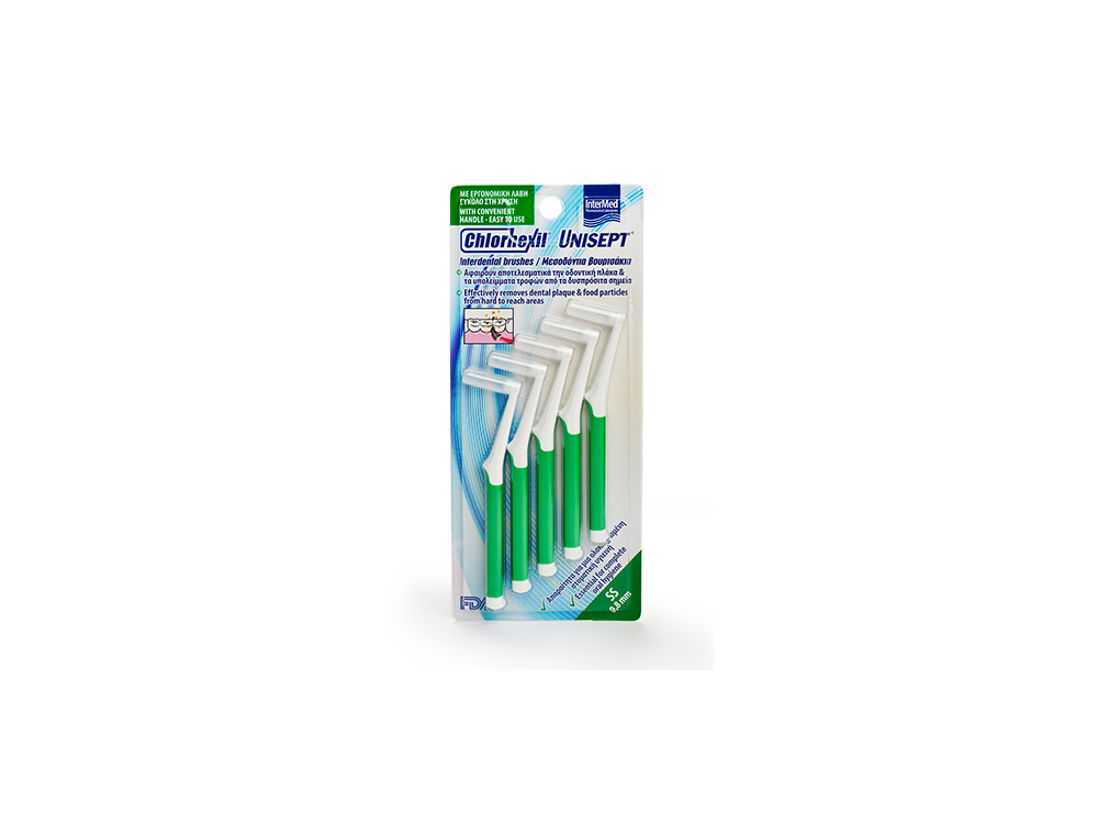 InterMed Chlorhexil Interdental Brushes SS 0,80mm, Μεσοδόντια Βουρτσάκια Πράσινα, 5τμχ