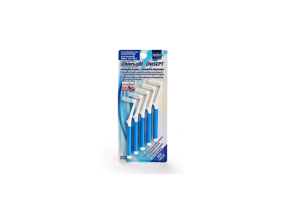 InterMed Chlorhexil Interdental Brushes SSSS 0,6mm, Μεσοδόντια Βουρτσάκια Μπλε, 5τμχ