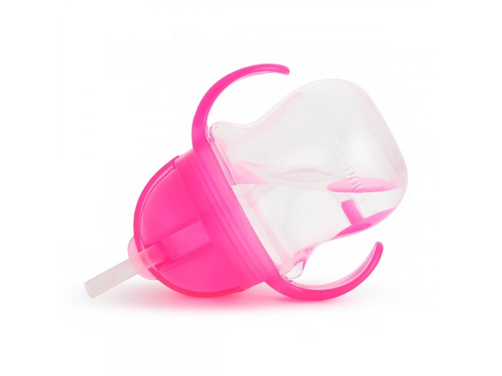 Munchkin Tip & Sip Straw Cup,Εκπαιδευτικό Ποτήρι με Καλαμάκι, Ροζ 6m+, 207ml