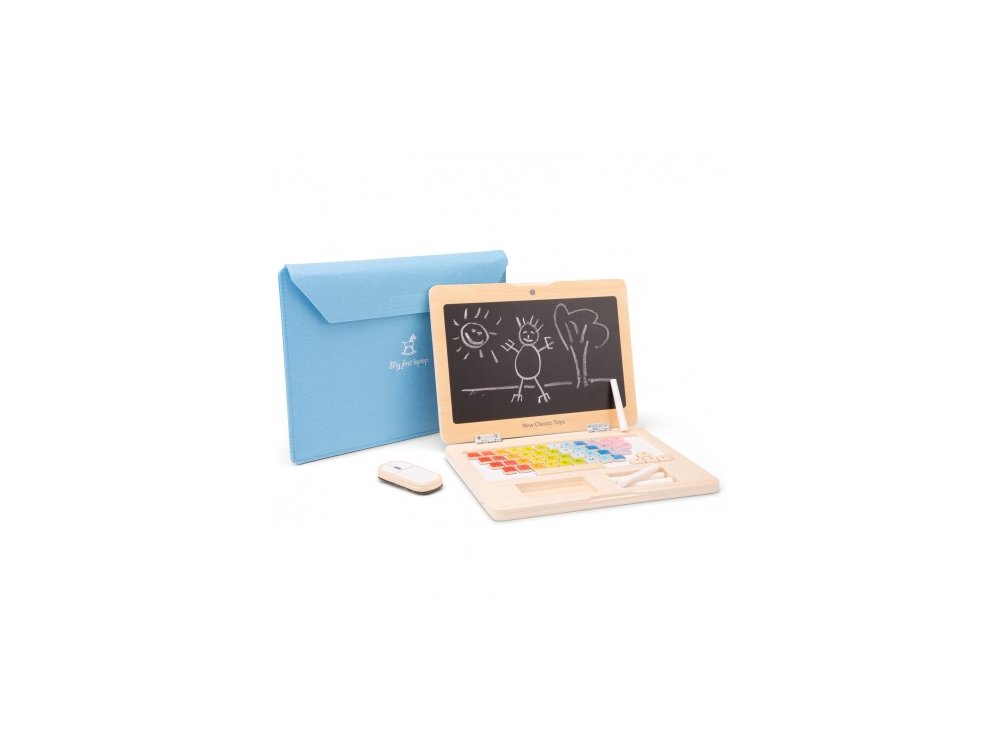 New Classic Toys Educational My First Laptop, Ξύλινος Φορητός Υπολογιστής 36m+, 1τμχ