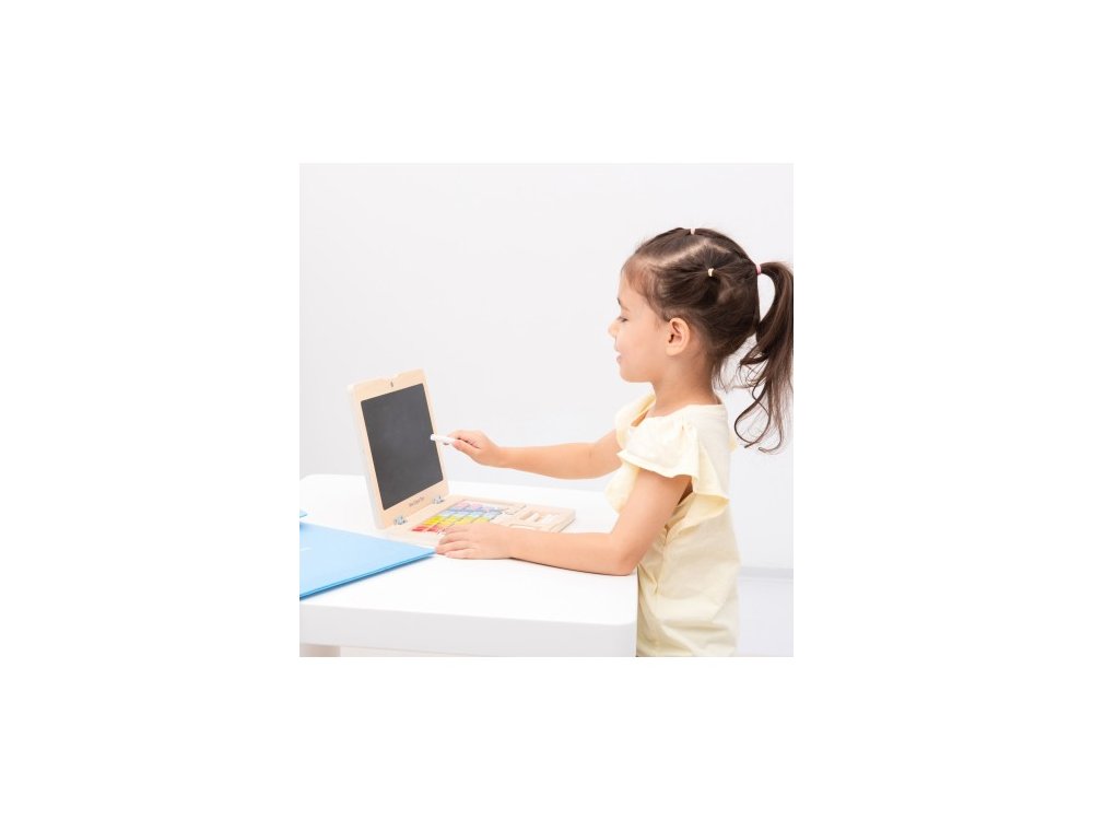 New Classic Toys Educational My First Laptop, Ξύλινος Φορητός Υπολογιστής 36m+, 1τμχ