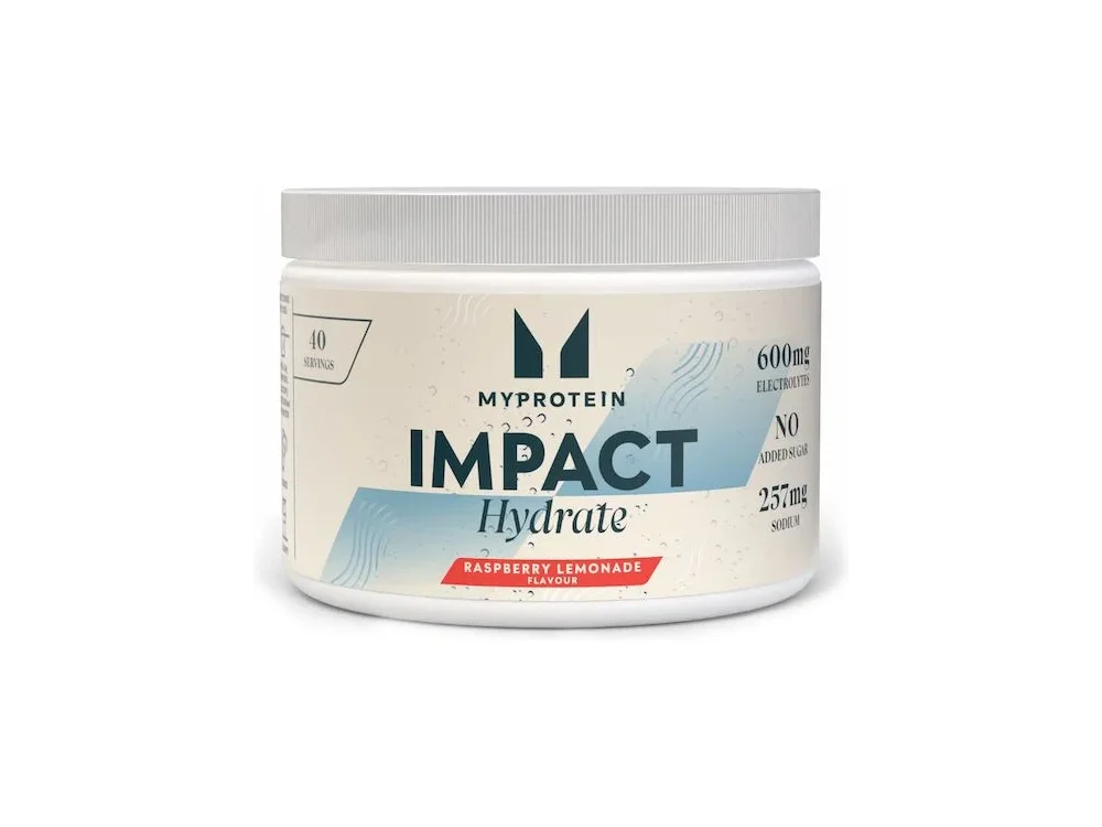 MyProtein Impact Hydrate Σύμπλεγμα Ηλεκτρολυτών σε Σκόνη με Γεύση Σμέουρο & Λεμονάδα 272g