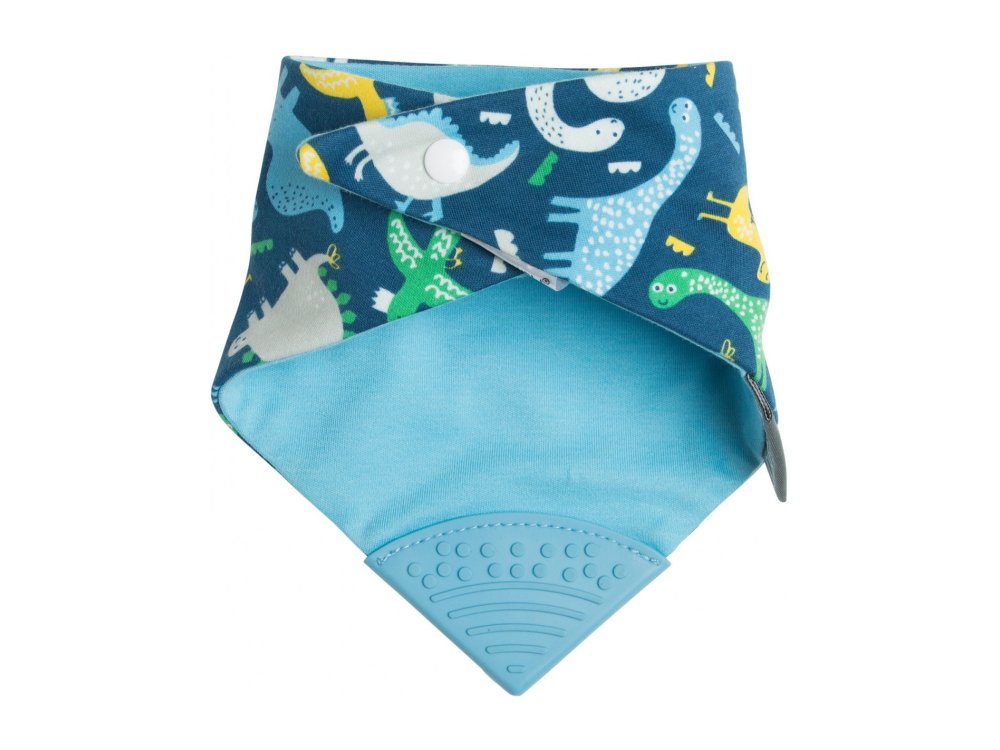 Cheeky Chompers Essentials Neckerchew Dino, Σαλιάρα-Μπαντάνα με ενσωματωμένο μασητικό οδοντοφυΐας, 1τμχ