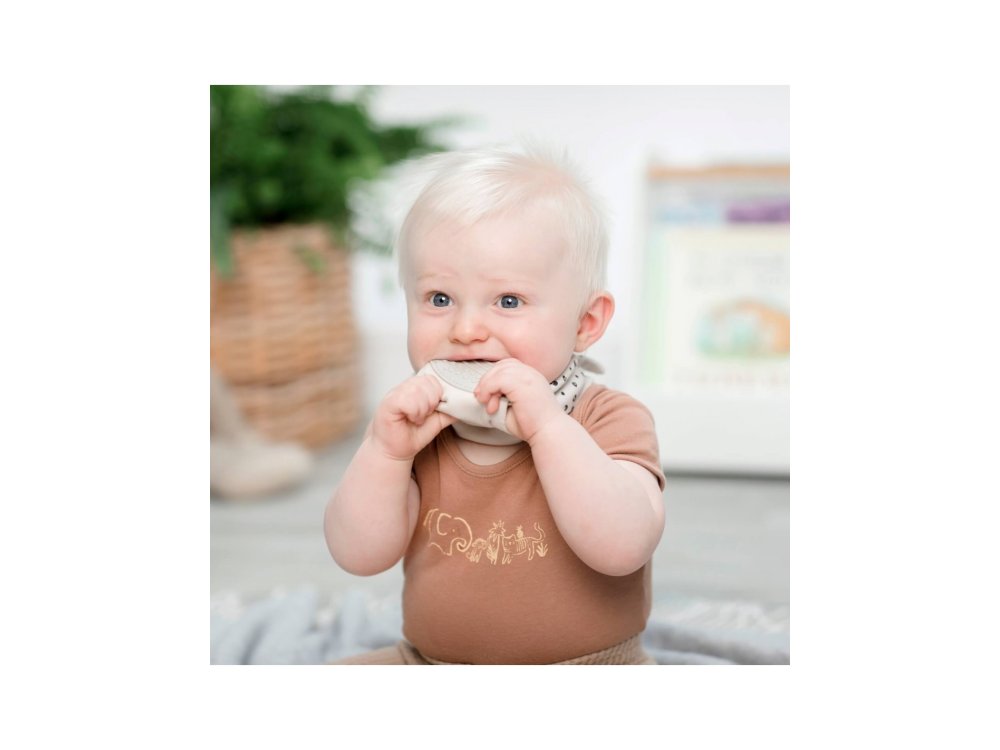 Cheeky Chompers Essentials Neckerchew Leopard, Σαλιάρα-Μπαντάνα με ενσωματωμένο μασητικό οδοντοφυΐας, 1τμχ