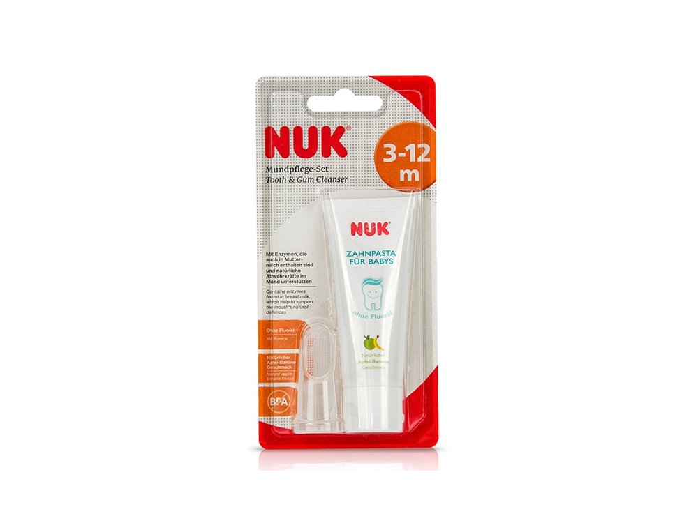 Nuk Tooth & Gum Cleanser, Σετ Στοματικής Υγιεινής για Βρέφη 3-12m, 1τμχ