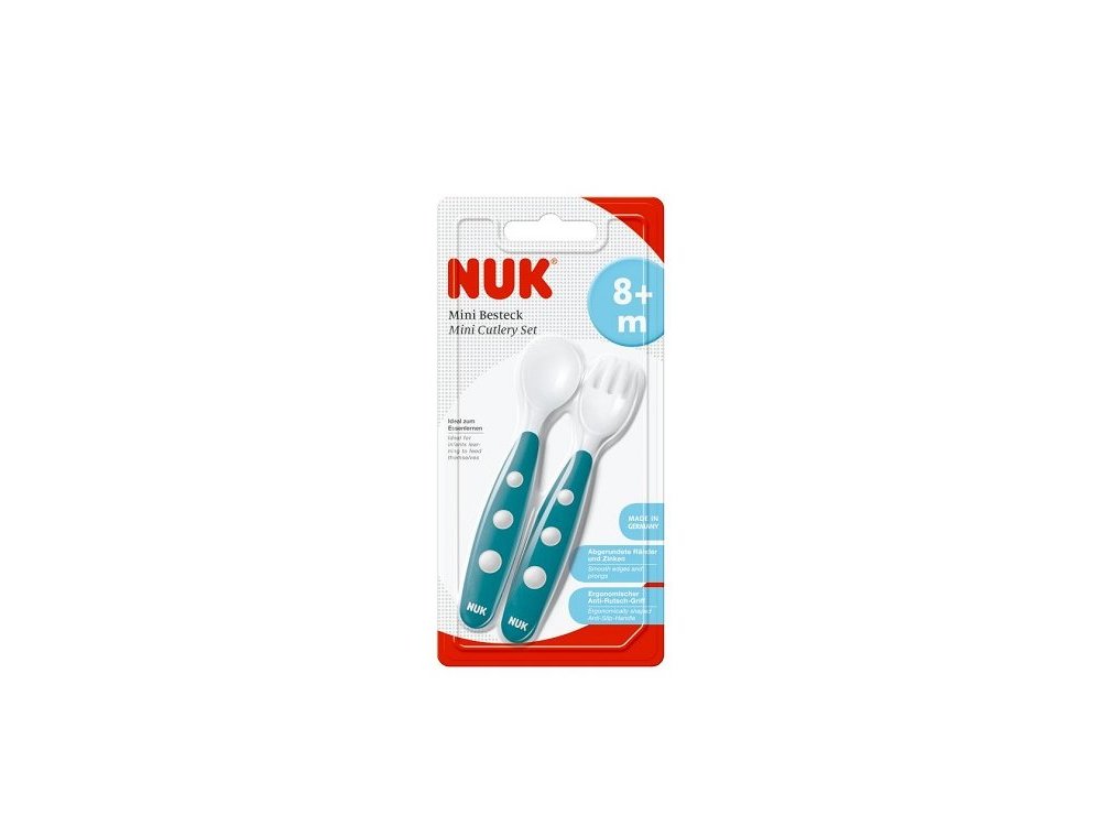 Nuk Easy Learning, Εκπαιδευτικό Σετ Κουτάλι & Πιρούνι Mini από Πλαστικό, από 8m+, 2τμχ