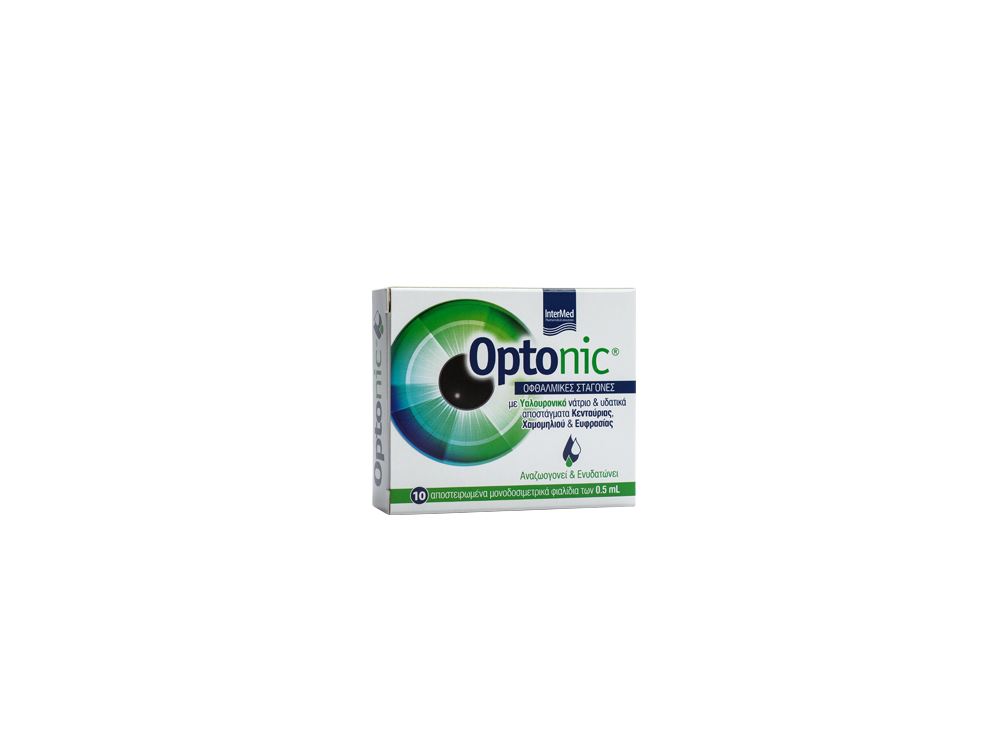 InterMed Optonic, Οφθαλμικές Σταγόνες για Ενυδάτωση, Επούλωση & Ανακούφιση, 10 x 0.5ml
