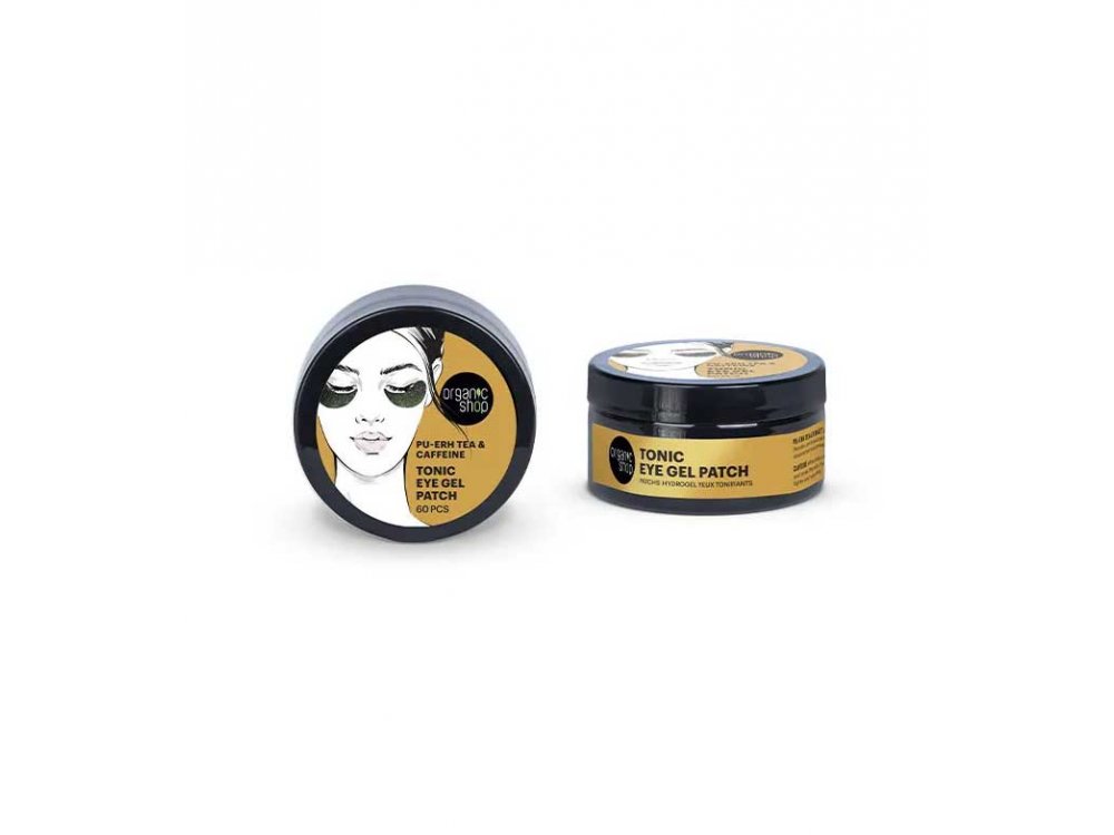 Organic shop, Επιθέματα σε μορφή τζελ για τονωτική περιγράμματος ,Τσάι Puerh & Καφεΐνη, 60τμχ