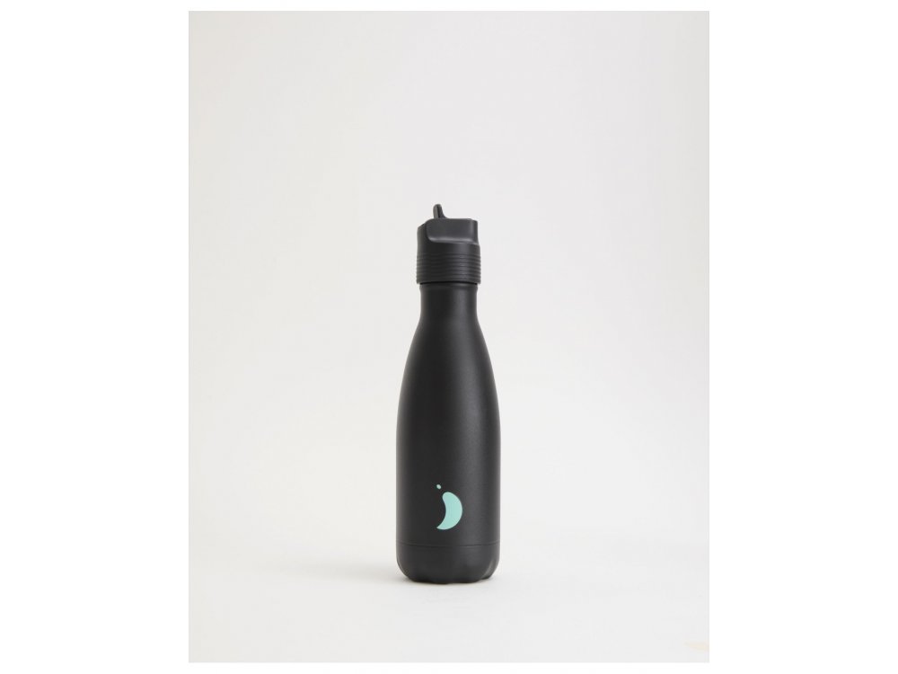 Chilly's Original Kids Bottle, Ανοξείδωτο Μπουκάλι Θερμός Jet Black, 350ml