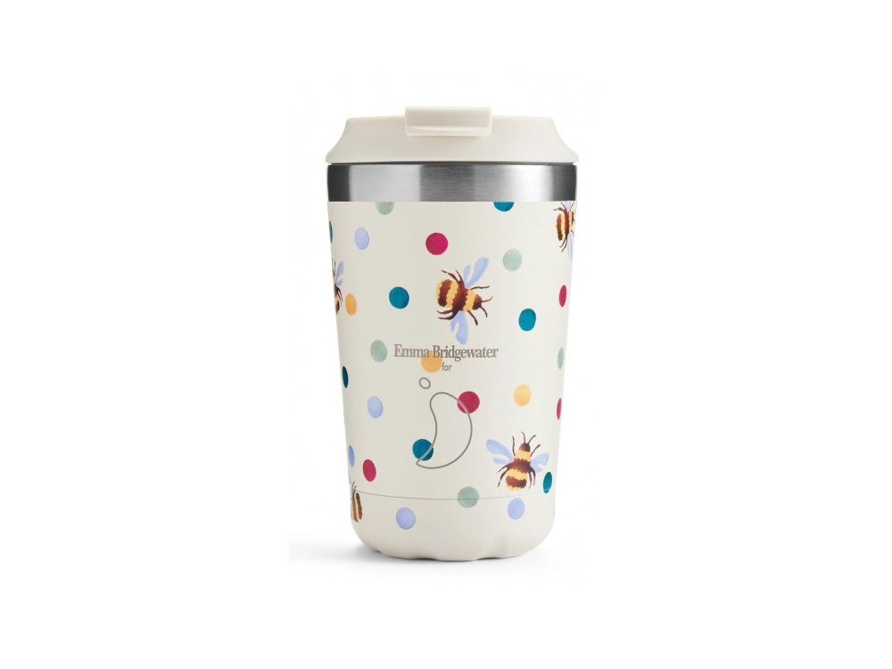 Chilly's Emma Bridgewater Coffee Cup, Ανοξείδωτο Ισοθερμικό Ποτήρι Polka Dot & Bees, 340ml