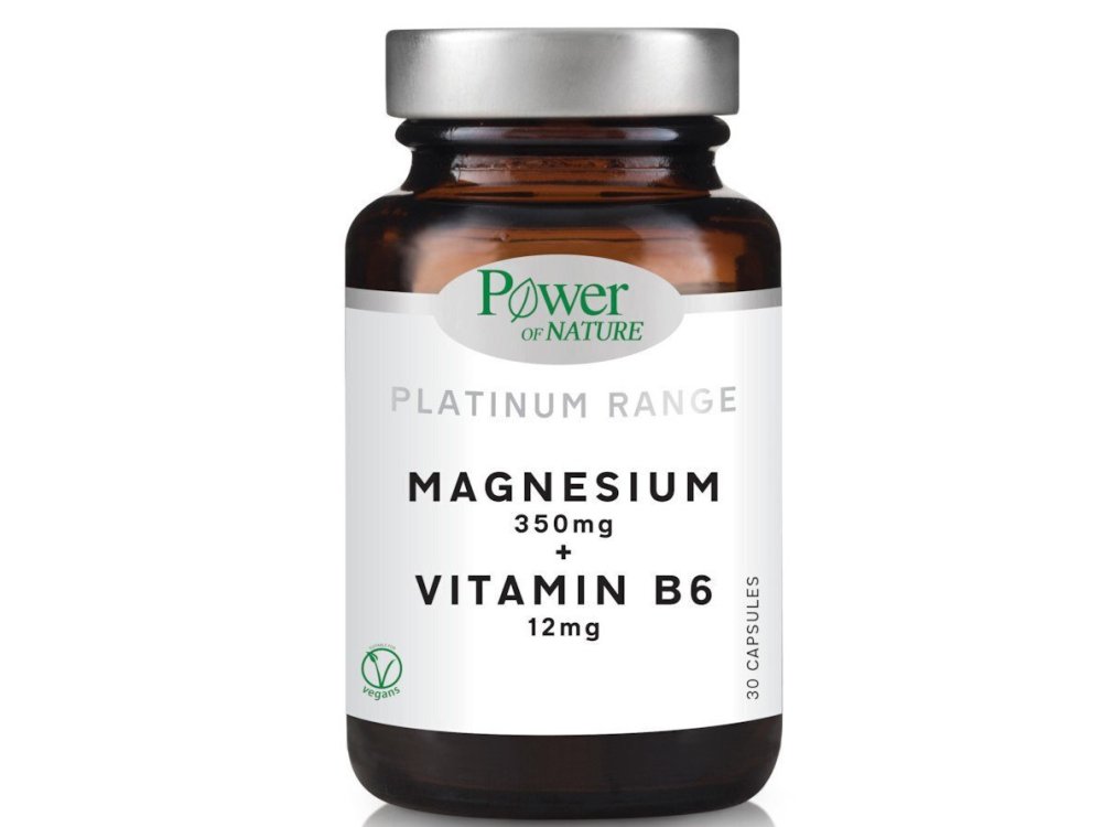 Power Health Platinum Magnesium 350mg + Vitamin B6 12mg, 30 Κάψουλες