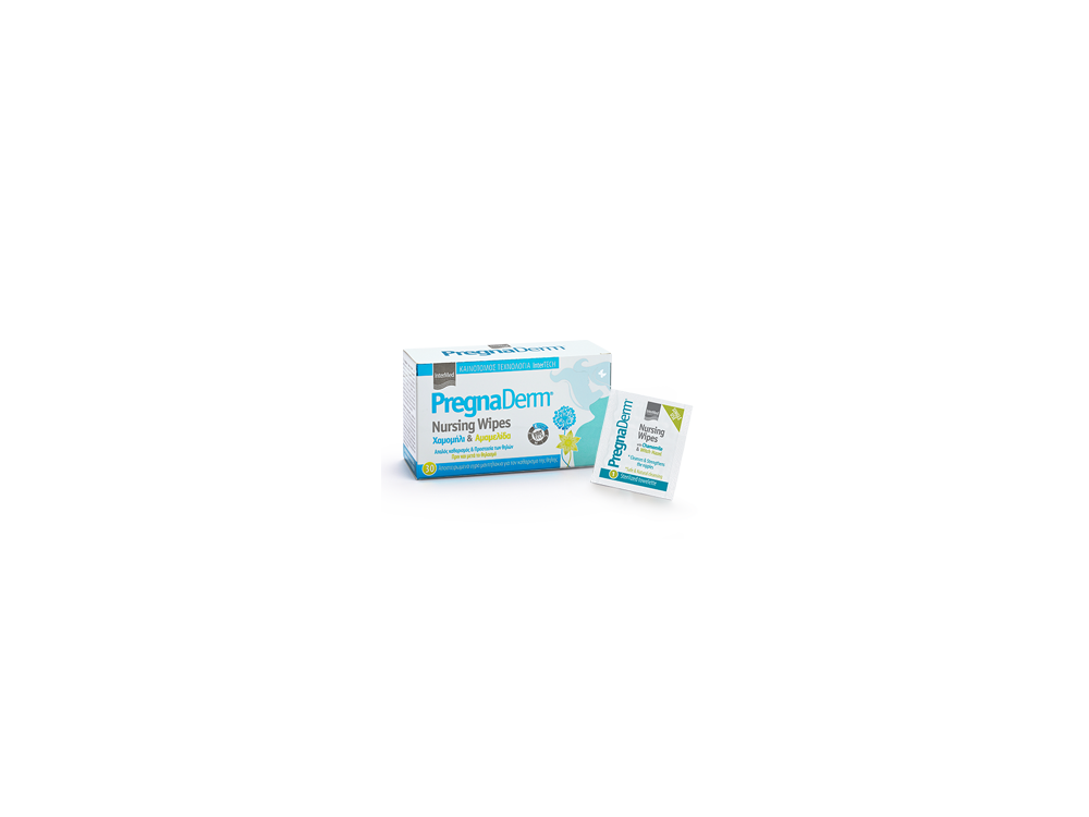 InterMed PregnaDerm Nursing Wipes, Αποστειρωμένα Υγρά Μαντηλάκια Θηλής, 30τμχ
