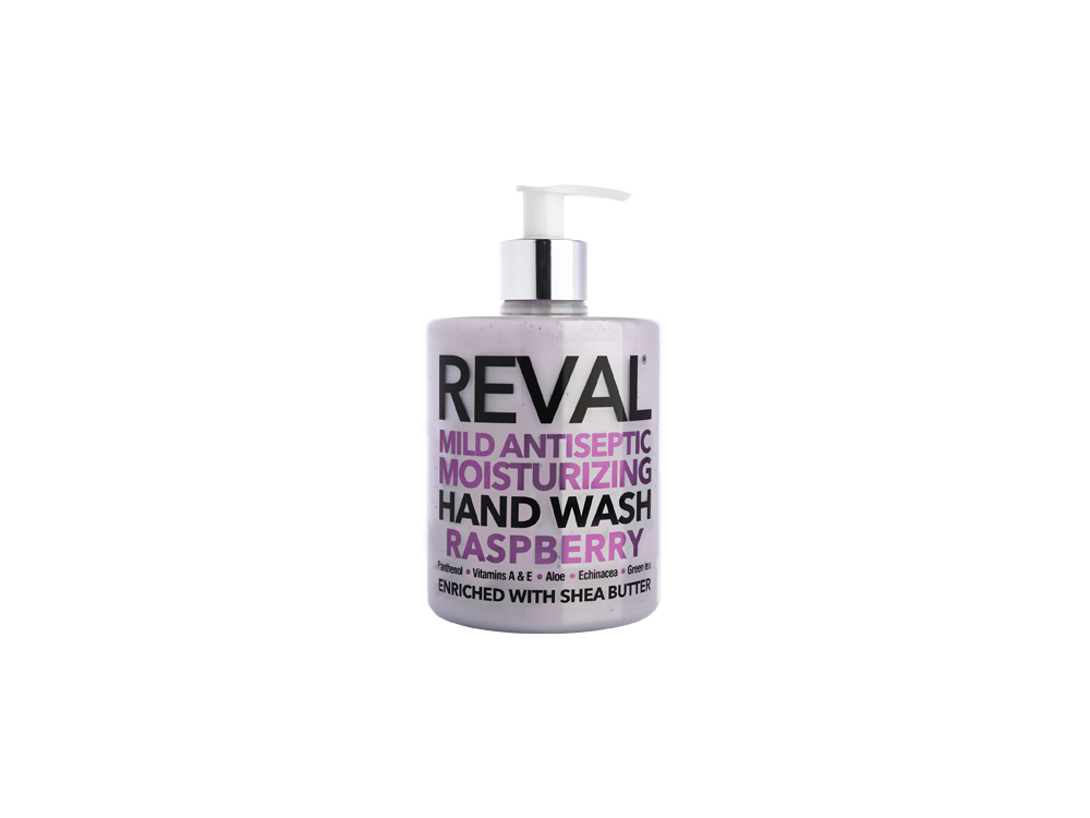 InterMed Reval Mild Antiseptic Moisturizing Hand Wash Raspberry, Αντισηπτικό Τζελ & Καθαρισμός Χεριών με Άρωμα Βατόμουρο, 500ml