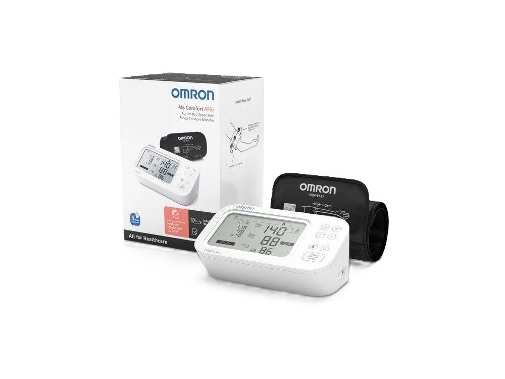 Omron M6 Comfort Afib Πιεσόμετρο Μπράτσου με Ανίχνευση Κολπικής Μαρμαρυγής HEM-7380-E, 1τμχ
