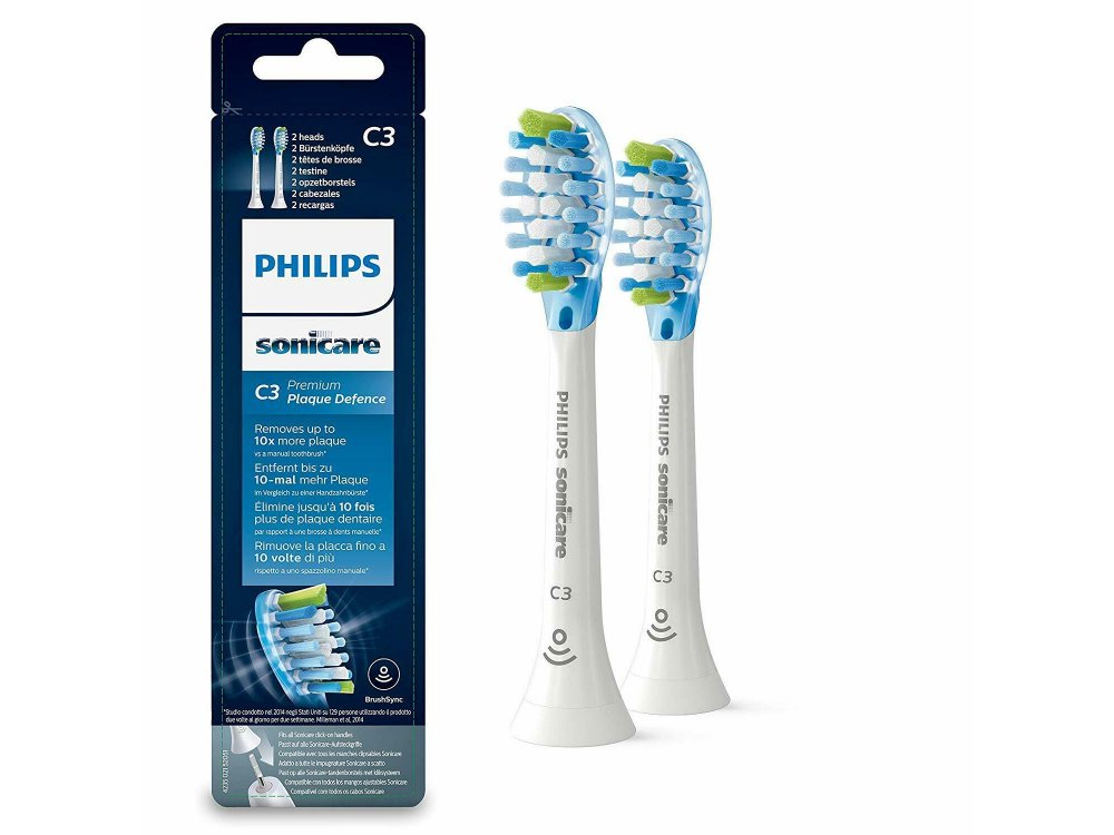 Philips Sonicare Premium Plaque Defence C3 HX9042/17, Ανταλλακτικές Κεφαλές Οδοντόβουρτσας, 2τμχ
