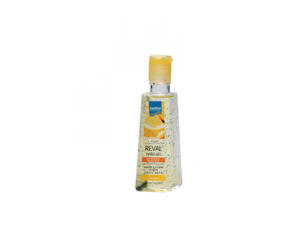 InterMed Reval Plus Lemon Antiseptic Hand Gel, Αντιβακτηριδιακό Αντισηπτικό Τζελ Χεριών με Άρωμα Λεμόνι, 100ml