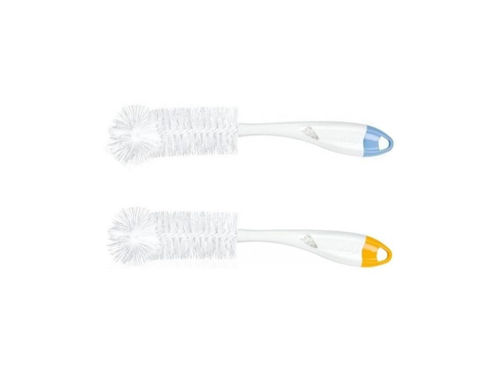 Nuk Βούρτσα Μπιμπερό 2 σε 1 & Ενσωματωμένο Βουρτσάκι για Θηλές, 1τμχ