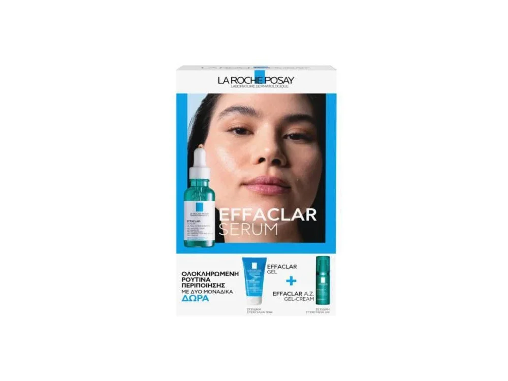 La Roche Posay Promo Effaclar Serum Ορός κατά των Eπίμονων Aτελειών, 30ml, Δώρο Effaclar Gel, 50ml & Effaclar A.Z Gel-Cream, 3ml, 1σετ