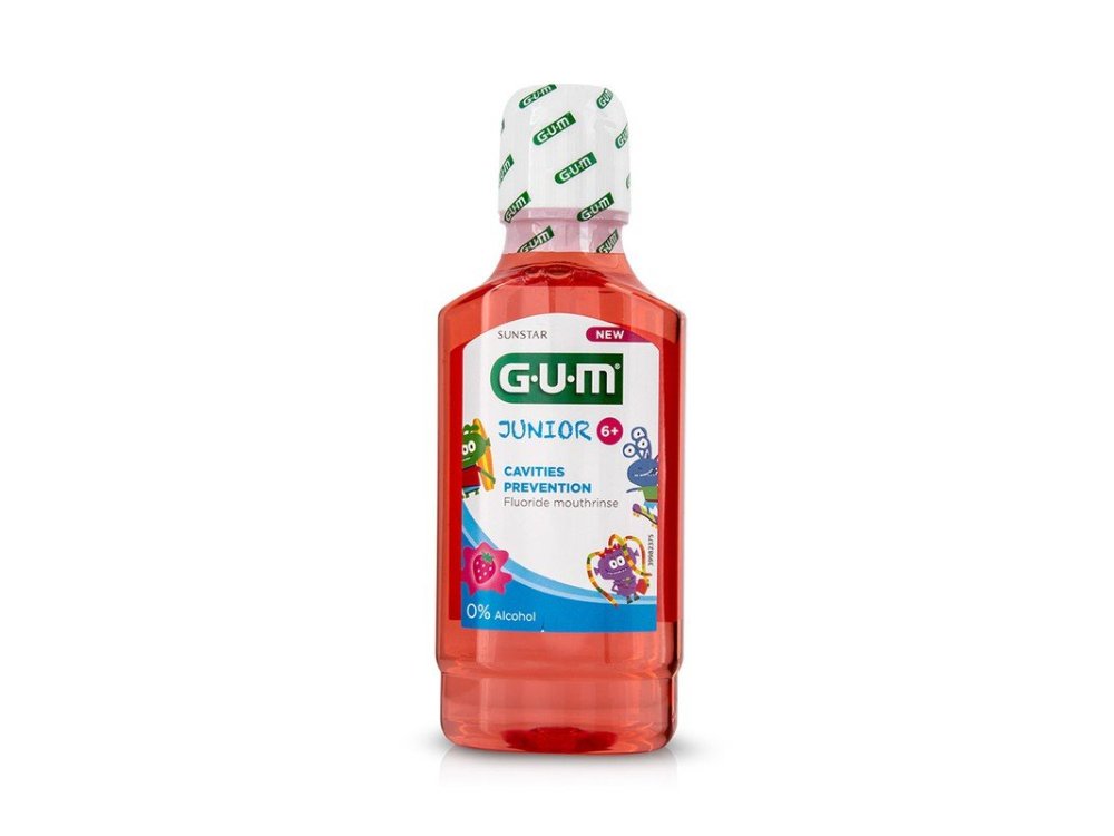 Gum Junior Rinse 6+ years (3022), Στοματικό Διάλυμα με Γεύση Φράουλα 6+ετών, 300ml