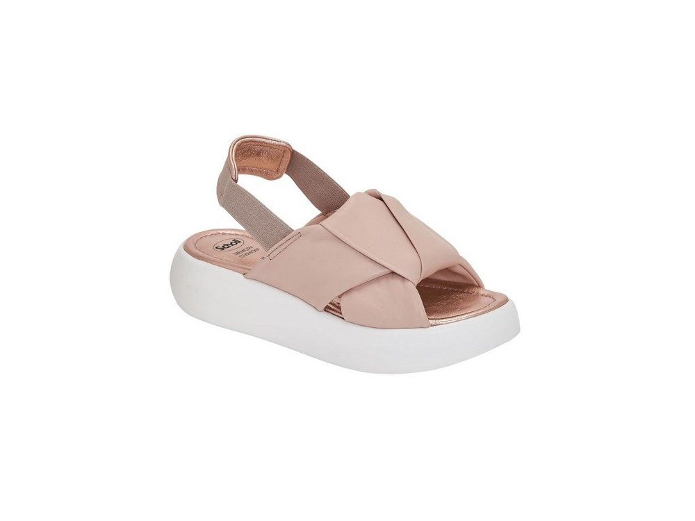 Scholl Boca Knot Light Pink Δερμάτινα Ανατομικά Σανδάλια Ανοιχτό Ροζ, Νο39